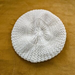 Cozy Knit Cream Beret - Ralph lauren